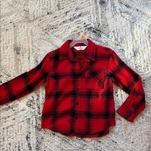 H&M Red and Black Plaid Button Down Shirt